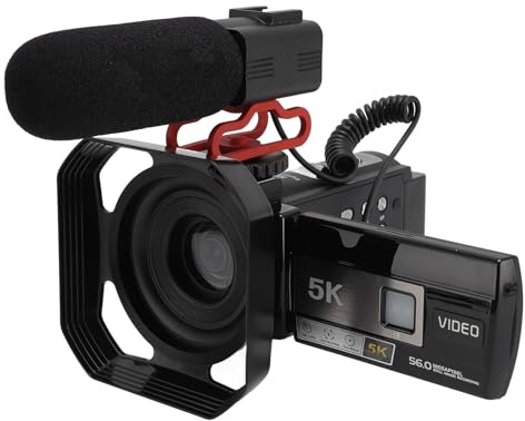 Rankomu Videokamera Camcorder, 5K HD, 3 Zoll Touchscreen, 18x Zoom Digital Outdoor DV Camcorder mit Haube und Griff, Handheld DVR Video Recorder Kamera