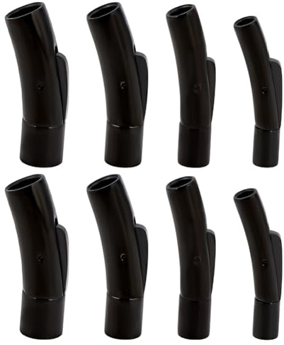DELORIGIN 8pcs Leather Cord End Clasp 4 Styles Stainless Steel Bayonet Clasps Connectors with Push Buttons Closures Cord Buckle Ends Snap Lock for Necklace Bracelet Making DIY Crafts (Black)
