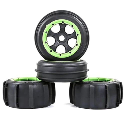 JVRWSC RC Autoreifen Felge Kompatibel Mit HPI Für ROVAN Für ROFUN KM Für Baja 5B 1/5 RC-Autoteile, Upgrade, 4 Stück, Sandpaddel, Räder, Reifen Vorn Und Hinten