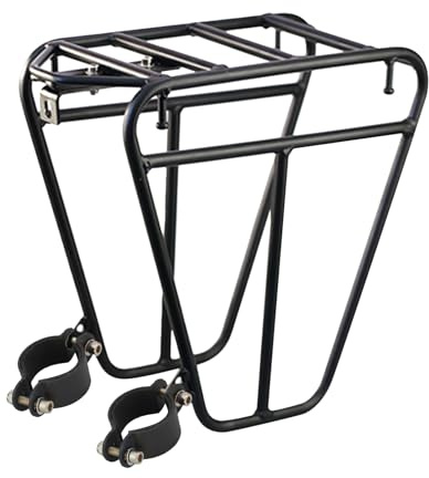 Fahrrad Gepäckträger Vorne - Fahrrad Vorderradträger Vorne 25kg | Stahl Gepäckträger | Verstellbarer Fahrradständer Für Mountainbike | Fahrrads Tourengepäck Picknick Gepäckträgers
