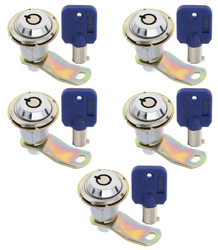 LT Easiyl 5 Pcs Serrures à Came 27 Mm de Long avec Clé pour Portes en Bois Armoires Flippers 22,5 X 19 X 11,3 Mm