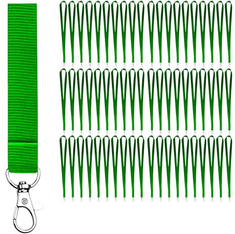Schlüsselbänder zum Umhängen aus Polyester 46 x 2 cm mit Metallhaken | Lanyard Schlüsselband mit 4 cm Metallhaken als Ausweishalter für Schlüssel, USB-Sticks und Zugangskarten im Job und Alltag