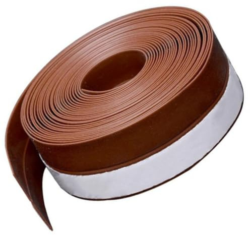 HAKIDZEL Bande Coupe-vent Insonorisante pour Porte et Fenêtre en Silicone Caoutchouc Café, 1 Rouleau de 10m, pour Maison et Toutes Portes
