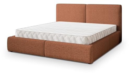 Masseno Polsterbett FELURO NV 120x200 cm, Doppelbett, Bettkasten, Stauraum, Lattenrost Und Kopfteil - Kupferfarben, Neve 52