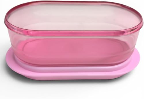 Tupperware Butterdose Clear Exclusiv Collection Rosa/Pink – Butterdose für 250 g Butter – Frischhaltedose mit Deckel – BPA-frei – Kühlschrank & Esstisch