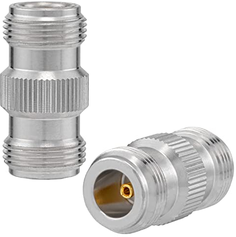 hb-digital Typ N-Buchse auf Buchse Adapter 50 Ohm (N Verbinder - Kupplung) HF Steckverbinder Koaxial Adapter, Antennenkabelkoppler-Verbindung für Den Signalverstärker Repeater