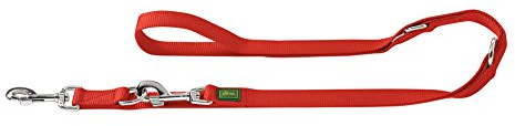 HUNTER Verstellbare Hundeführleine, Farbe: rot, 3-fach verstellbar, robustes Nylon, pflegeleicht, Größe: 10/200