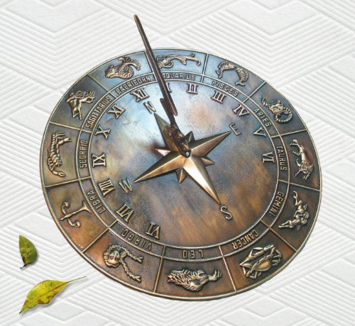 Brass Constellations Sundial - 12 inches Wide