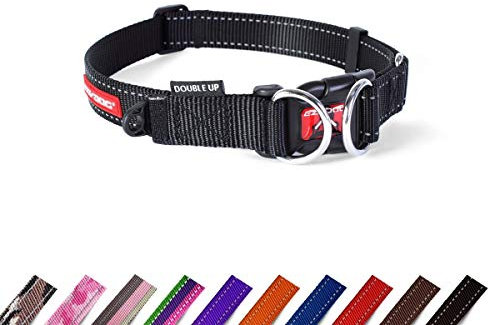 EzyDog Double Up Halsband, schwarz, Large (39cm - 59cm)