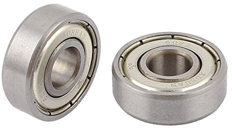 sourcing map 608ZZ Roulement à billes radial à rainures profondes scellées en métal 22 mm x 8 mm x 7 mm 2 pièces