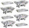 Beeketal 4er Chafing Dish Set 'BCD-4' Profi Gastro Speisewärmer Set aus Edelstahl - Lieferumfang: 4x Grundgestell, 4x Wasserbecken, 4x Deckel, 8x Brennpaste Behälter, 8x Gastronorm Behälter