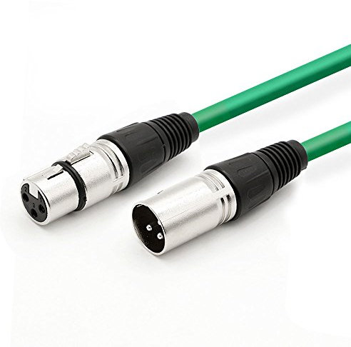 DREMAKE 20m XLR Male to XLR Female Balanced Microphone Cable Professional for Recording, Mixing, and Lighting Equipment - 66 Foot/Green