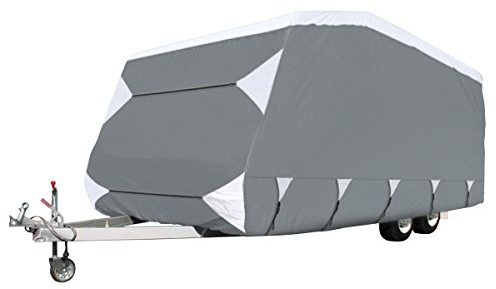 Classic Accessories Over Drive PolyPRO Deluxe Wohnwagenabdeckung, Schutzhülle für Wohnwagen, Abdeckplane Wasserdicht zum Schutz vor Wettereinflüssen, Grau, 487 - 548 cm (80-303-153101-RT / Model 2)