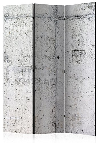 murando Raumteiler Beton Loft Foto Paravent 135x172 cm beidseitig auf Vlies-Leinwand Bedruckt Trennwand Spanische Wand Sichtschutz Raumtrenner grau f-A-0332-z-b