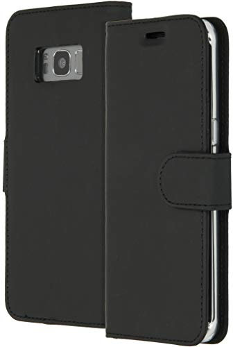 ACCEZZ Klapphülle aus Silikon mit Brieftaschenfunktion - Geeignet für Samsung Galaxy S8 - Schwarz