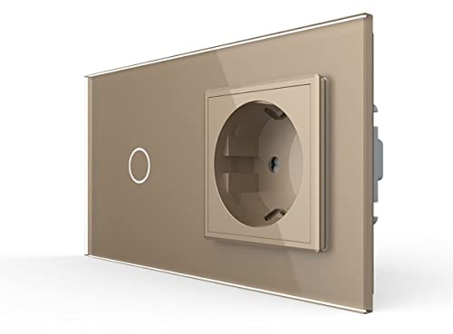 Livolo Taster Lichtschalter/Steckdose VL-C701B-13/VL-C7C1EU-13 Gold