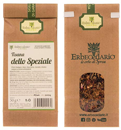 Erbecedario tisana dello speziale con cannella mela e roiboos 50g | Infuso antiossidante dall'aroma Avvolgente, Tisana da gustare calda o fredda - Made in Italy