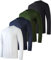4 Pack: Mens Long Sleeve T-Shirt Workout Football Quick Dry Fit Gym Tee Shirt Athletic Active Performance Skin Rugby Training Wicking Exercise Clothing Running Sport Undershirt Top -Set 1,M