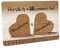 Crealuxe Personalisierbare Fußmatte - 2 Holz-Herzen - Türmatte mit Wunschtext, Name oder Motiv – rutschfest – 60x40 cm – Türvorleger für Innen & Außen – Einzug, Hausflur oder Büro