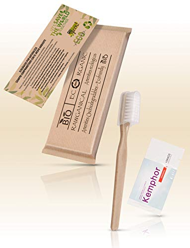 50 Sets dentales | Incluye cepillo y sobre de pasta de dientes | Kit dental ecológico envuelto individualmente | Cepillo dental color neutro | 50 Kits