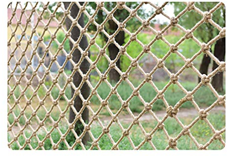 XCYYBB Dekoratives Jute-Hanfnetz, Schutz für Klettergerüste, Kindersicherheitsnetz für Erwachsene, Fitness, Jute-Netz, Leiter-Schutznetz, Seildurchmesser 6 mm, Netz-Hanfseil, 1 x 3 m.