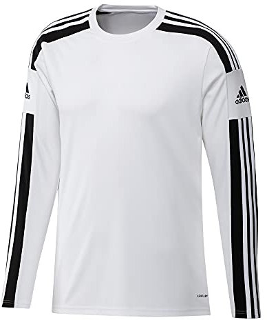 adidas Men's Squadra 21 Long Sleeve Jersey, White/Black, M