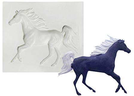 WE-HYTRE Silikon-Backform mit 3D-Pferd-Motiv, lebensmittelechtes Silikon, antihaftbeschichtet, einfach zu bedienen, perfekt für Zuckerguss, Fondant, Gummipaste, Marzipan, DIY-Kochen