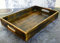 Ajuny Bandeja rectangular de madera con asas de 15 x 10 pulgadas, estilo liso, hecho a mano, de madera de mango para aperitivos, café, té, decoración y versátil regalo de cocina y hogar