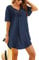 Ekouaer Swimsuit Cover Up for Women,Beach Cover Up Lace Crochet Beach Dress Short Sleeve Women's Swim Cover-Ups Navyblue XL