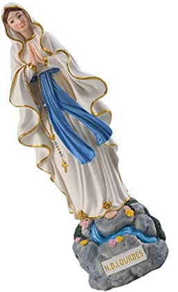 Holibanna Harzdekoration Segen Jungfrau Figur Unsere Frau von Virgin Statue Mutter Figur Katholische Religi?se Statue für Weihnachten Altars Dekoration Katholizismus Madonna-Statue