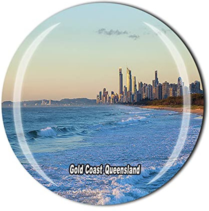 Gold Coast Queensland Australia Fridge Magnet Crystal Tourist Souvenir Gift Collection Refrigerator Magnetic Sticker