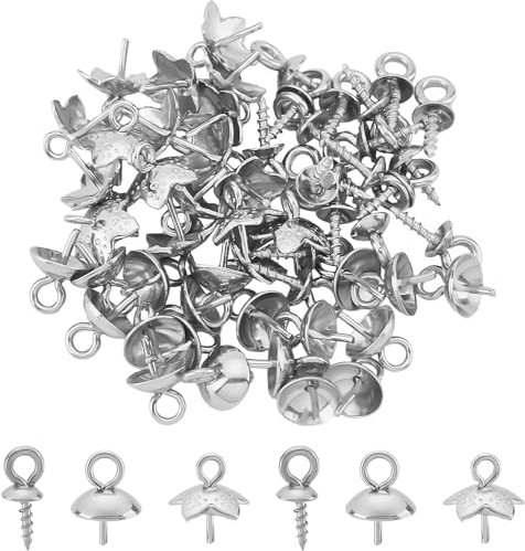 UNICRAFTALE Circa 60 Pz Ciondoli Pinch Charm Connector Risultati Ciondolo Barre Fermagli Tazza in Acciaio Inox Perla Peg Barre Pin Pendenti per Gioielli Fai da Te Che Fanno 8~10x4~7mm