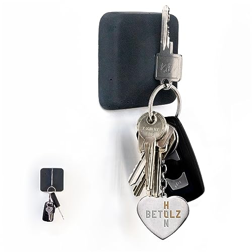 BETOLZ® Design Schlüsselhalter Magnetisch aus Beton [‎7,5 x 7,5 x 2,5cm] Alternative zum Schlüsselbrett ohne Bohren/Schlüsselaufbewahrung zum Kleben - 1er