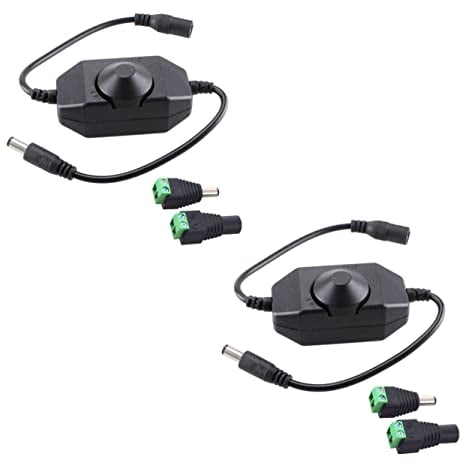 JZK Dimmerabile regolatore luce 12V 24V 4A LED interruttore dimmer striscia LED regolatore dimmer pwm con connettori adattatore jack DC per lampada LED, smd 5050 3528 2835 5630 luci striscia a led