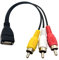 Halokny Cavo da USB a 3 RCA, 20,3 cm, USB 2.0 A femmina a 3RCA maschio, scheda di acquisizione audio video, cavo adattatore AV composito (USB F/3RCA M)