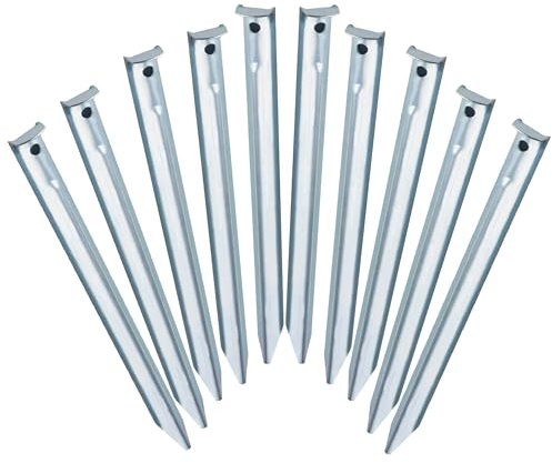 Viirkuja Zeltheringe 30cm - Stahl Zeltheringe für Hartboden - Stabile und sichere Sturmnägel - V-Grip Profil für weichen Sand - Robuste Outdoor-Ausrütung für Camping oder Erkundungen - 10 Stück