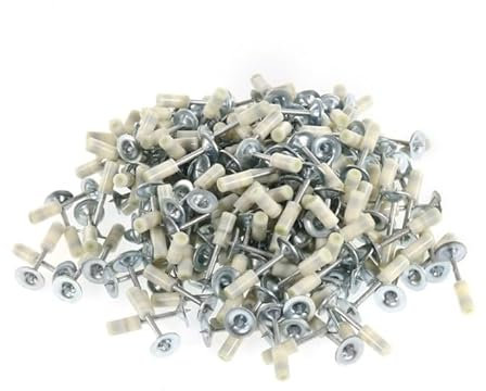HFWHOK Nail Gun Manual Steel Nails, 7.3mm Round Nails Wall Fastening Tool, 600PCS, Silver, Modern Style
