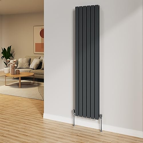 NRG 1800x408mm Anthracite Radiator Vertical Flat Panel Bathroom Designer Double Rad Central Heating