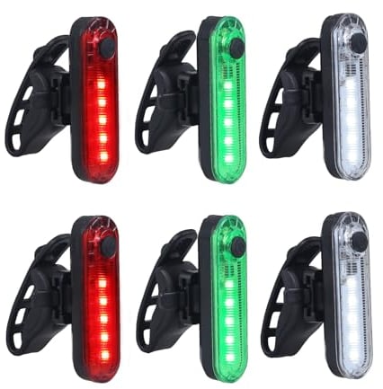MiOYOOW 6PCS Boots Navigationslichter, Boots Buglichter LED Bootslichter, USB Ladekajaklichter Bootshecklichter Bootslicht Signallampe für Kajak Boot Yacht Kanu (Rot/Grün/Weiß)