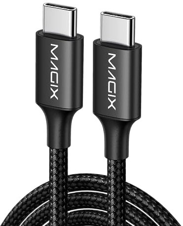 Magix Cable USB C 100W 2M Negro, Carga Rápida 5A PD, Velocidad de Sincronización de Datos 10Gbps, 4K 60Hz, Compatible con Macbook Pro/Air, iPad Pro 2021/ Air 5, Galaxy S23/ S22 Ultra, Pixel, Switch