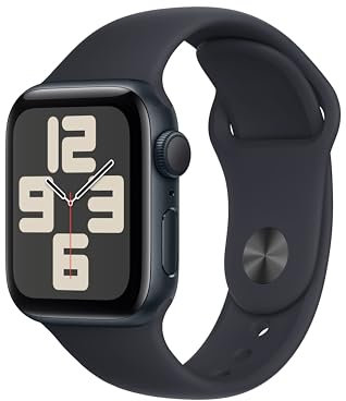 Apple Watch SE (2ª generazione, 2023) GPS 40 mm Smartwatch con cassa in alluminio color mezzanotte e Cinturino Sport mezzanotte - S/M. Fitness tracker, monitoraggio del sonno, Rilevamento incidenti