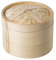 Soulnioi Bamboo Steamer 18CM, Two-Tier Food Steamer Basket/Dim Sum Steamer, Includes Bamboo Lid and 2 x Bamboo Baskets, Great for Asian Cooking, Buns, Dumplings, Vegetables, Fish