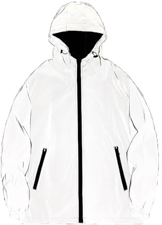 laufjacke reflektierend,360 Reflektierende Herrenjacke Unisex Full Reflective Jacke Laufjacke/Atmungsaktiv/Winddicht/Wasserabweisend/Reflekierend,Grau 2,S