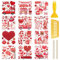 WANDIC12Sheets RubOn TransferStickers Zum Valentinstag, Wasserfeste Aufkleber, Aufkleber Für Tagebuch, Album, Möbel, Handwerk, Transfers, Abziehbilder Für DIY-Scrapbooking