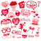 VIKY® Valentinstag Fotobox Accessoires,26 Stück Valentinstag Foto Requisiten,Party Deko Foto Requisiten,Foto Requisiten Hochzeit,Photo Booth Props Party Zubehör für Geburtstage, Hochzeit, Valentinstag