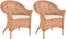 Set/2 Rattansessel Primavera breiter Flechtsessel mit Armlehne Lounge Wintergarten Sessel Natur Rattan Korbsessel (Natur)
