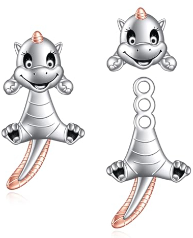 POPLYKE Dinosaurier Ohrstecker für Damen Vergoldet Sterling Silber Dinosaurier Ohrringe Dinosaurier Schmuck