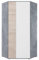 Lomadox Kleiderschrank Eckkleiderschrank in Beton weiß Eiche, 90x90cm