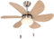 HOMCOM Deckenventilator mit Beleuchtung, 16W LED Deckenlampe mit Ventilator, Pendelleuchte mit 6 umkehrbaren Flügeln, für Schlafzimmer, Wohnzimmer, Buche