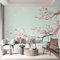 Art Papier Peint Intissé Cerisier Floral Branche Papier Peint Photo, Sage Fresque Murale 3D HD pour Salon, Chambre, Cuisine 350 x 256 cm (WxH)